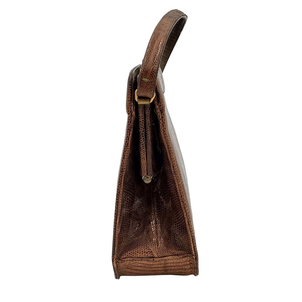 Vintage Palizzio Very NewYork Exotic Lizard Honey Brown Reptile Purse Bag Clutch - Picture 4 of 11